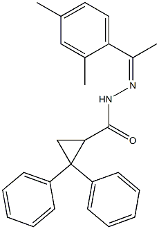 N'-[1-(2,4-dimethylphenyl)ethylidene]-2,2-diphenylcyclopropanecarbohydrazide Struktur