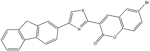 6-bromo-3-[4-(9H-fluoren-2-yl)-1,3-thiazol-2-yl]-2H-chromen-2-one Struktur