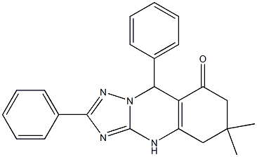 6,6-dimethyl-2,9-diphenyl-5,6,7,9-tetrahydro[1,2,4]triazolo[5,1-b]quinazolin-8(4H)-one Struktur