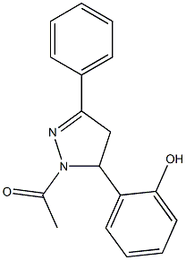 2-(1-acetyl-3-phenyl-4,5-dihydro-1H-pyrazol-5-yl)phenol Struktur