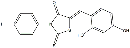 5-(2,4-dihydroxybenzylidene)-3-(4-iodophenyl)-2-thioxo-1,3-thiazolidin-4-one Struktur