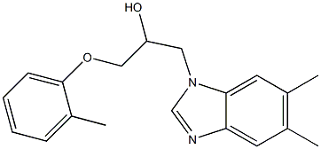 1-(5,6-dimethyl-1H-benzimidazol-1-yl)-3-(2-methylphenoxy)-2-propanol Struktur