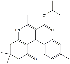 isopropyl 2,7,7-trimethyl-4-(4-methylphenyl)-5-oxo-1,4,5,6,7,8-hexahydro-3-quinolinecarboxylate Struktur