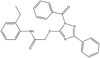 2-[(1-benzoyl-3-phenyl-1H-1,2,4-triazol-5-yl)sulfanyl]-N-(2-ethylphenyl)acetamide Struktur