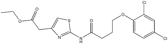 ethyl (2-{[4-(2,4-dichlorophenoxy)butanoyl]amino}-1,3-thiazol-4-yl)acetate Struktur