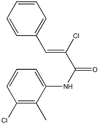 (Z)-2-chloro-N-(3-chloro-2-methylphenyl)-3-phenyl-2-propenamide Struktur