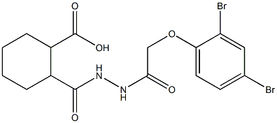 2-({2-[2-(2,4-dibromophenoxy)acetyl]hydrazino}carbonyl)cyclohexanecarboxylic acid Struktur