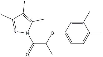 2-(3,4-dimethylphenoxy)-1-(3,4,5-trimethyl-1H-pyrazol-1-yl)-1-propanone Struktur