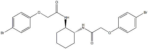 2-(4-bromophenoxy)-N-((1R,2R)-2-{[2-(4-bromophenoxy)acetyl]amino}cyclohexyl)acetamide Struktur