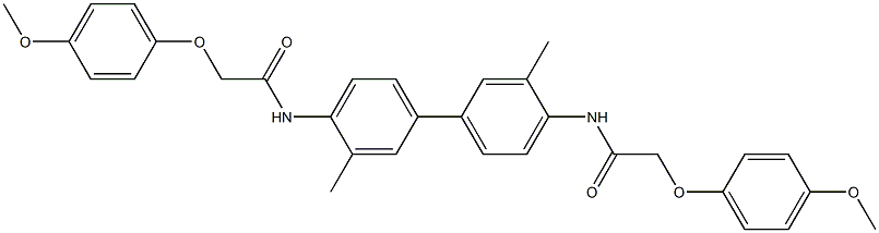 2-(4-methoxyphenoxy)-N-(4'-{[2-(4-methoxyphenoxy)acetyl]amino}-3,3'-dimethyl[1,1'-biphenyl]-4-yl)acetamide Struktur