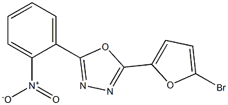 2-(5-bromo-2-furyl)-5-(2-nitrophenyl)-1,3,4-oxadiazole Struktur