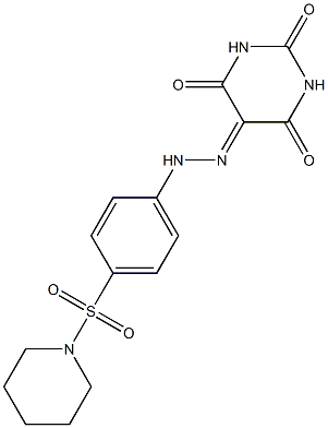 2,4,5,6(1H,3H)-pyrimidinetetrone 5-{N-[4-(1-piperidinylsulfonyl)phenyl]hydrazone} Struktur