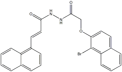 2-[(1-bromo-2-naphthyl)oxy]-N'-[(E)-3-(1-naphthyl)-2-propenoyl]acetohydrazide Struktur