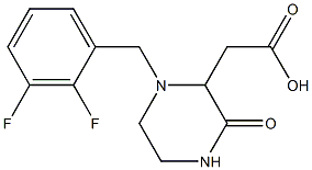 2-[1-(2,3-difluorobenzyl)-3-oxo-2-piperazinyl]acetic acid Struktur