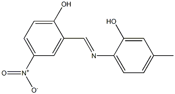 2-{[(2-hydroxy-4-methylphenyl)imino]methyl}-4-nitrophenol Struktur