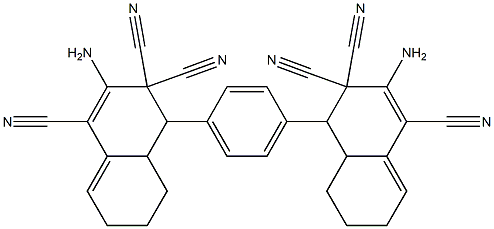 2-amino-4-[4-(3-amino-2,2,4-tricyano-1,2,6,7,8,8a-hexahydro-1-naphthalenyl)phenyl]-4a,5,6,7-tetrahydro-1,3,3(4H)-naphthalenetricarbonitrile Struktur