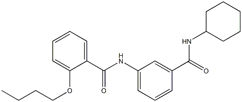 2-butoxy-N-{3-[(cyclohexylamino)carbonyl]phenyl}benzamide Struktur