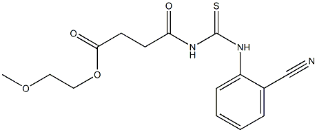 2-methoxyethyl 4-{[(2-cyanoanilino)carbothioyl]amino}-4-oxobutanoate Struktur