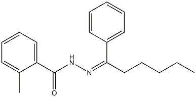 2-methyl-N'-[(Z)-1-phenylhexylidene]benzohydrazide Struktur