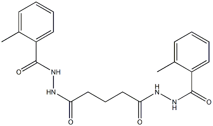 2-methyl-N'-{5-[2-(2-methylbenzoyl)hydrazino]-5-oxopentanoyl}benzohydrazide Struktur