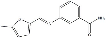 3-{[(E)-(5-methyl-2-thienyl)methylidene]amino}benzamide Struktur