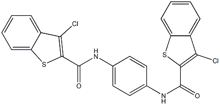 3-chloro-N-(4-{[(3-chloro-1-benzothiophen-2-yl)carbonyl]amino}phenyl)-1-benzothiophene-2-carboxamide Struktur