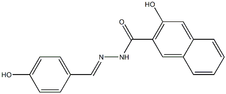 3-hydroxy-N'-[(E)-(4-hydroxyphenyl)methylidene]-2-naphthohydrazide Struktur