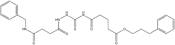 3-phenylpropyl 5-[({2-[4-(benzylamino)-4-oxobutanoyl]hydrazino}carbothioyl)amino]-5-oxopentanoate Struktur