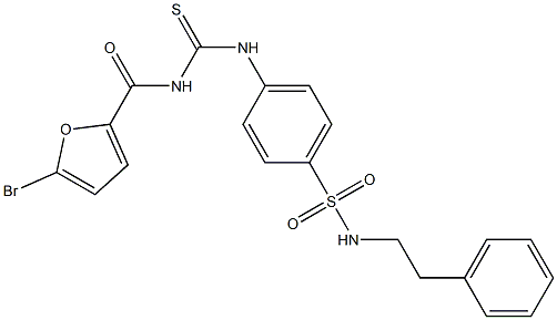 4-({[(5-bromo-2-furoyl)amino]carbothioyl}amino)-N-phenethylbenzenesulfonamide Struktur