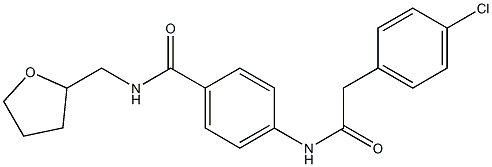 4-{[2-(4-chlorophenyl)acetyl]amino}-N-(tetrahydro-2-furanylmethyl)benzamide Struktur