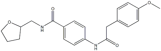 4-{[2-(4-methoxyphenyl)acetyl]amino}-N-(tetrahydro-2-furanylmethyl)benzamide Struktur