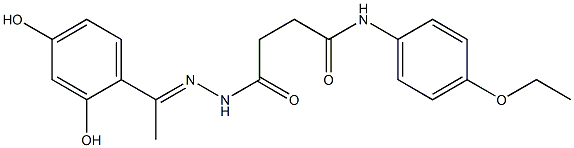 4-{2-[(E)-1-(2,4-dihydroxyphenyl)ethylidene]hydrazino}-N-(4-ethoxyphenyl)-4-oxobutanamide Struktur