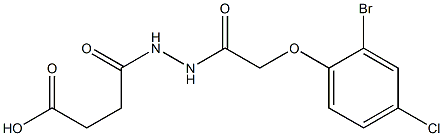 4-{2-[2-(2-bromo-4-chlorophenoxy)acetyl]hydrazino}-4-oxobutanoic acid Struktur