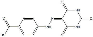 4-{2-[2,4,6-trioxotetrahydro-5(2H)-pyrimidinylidene]hydrazino}benzoic acid Struktur