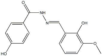 4-hydroxy-N'-[(E)-(2-hydroxy-3-methoxyphenyl)methylidene]benzohydrazide Struktur