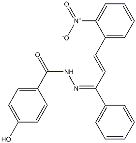 4-hydroxy-N'-[(Z,2E)-3-(2-nitrophenyl)-1-phenyl-2-propenylidene]benzohydrazide Struktur