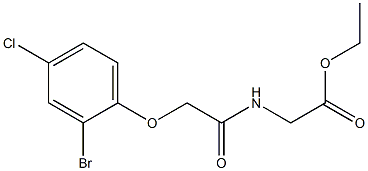 ethyl 2-{[2-(2-bromo-4-chlorophenoxy)acetyl]amino}acetate Struktur