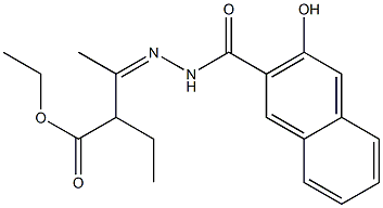 ethyl 2-ethyl-3-[(Z)-2-(3-hydroxy-2-naphthoyl)hydrazono]butanoate Struktur