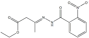 ethyl 3-[(E)-2-(2-nitrobenzoyl)hydrazono]butanoate Struktur