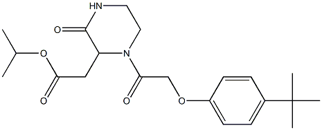 isopropyl 2-(1-{2-[4-(tert-butyl)phenoxy]acetyl}-3-oxo-2-piperazinyl)acetate Struktur