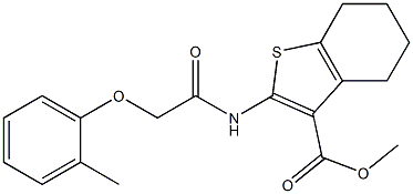 methyl 2-{[2-(2-methylphenoxy)acetyl]amino}-4,5,6,7-tetrahydro-1-benzothiophene-3-carboxylate Struktur