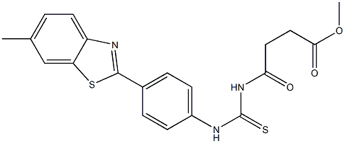 methyl 4-({[4-(6-methyl-1,3-benzothiazol-2-yl)anilino]carbothioyl}amino)-4-oxobutanoate Struktur