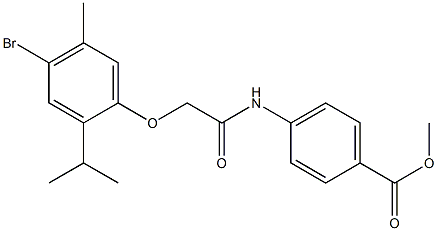 methyl 4-{[2-(4-bromo-2-isopropyl-5-methylphenoxy)acetyl]amino}benzoate Struktur