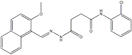 N-(2-chlorophenyl)-4-{2-[(E)-(2-methoxy-1-naphthyl)methylidene]hydrazino}-4-oxobutanamide Struktur