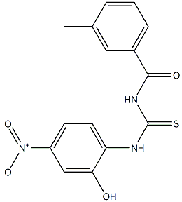 N-(2-hydroxy-4-nitrophenyl)-N'-(3-methylbenzoyl)thiourea Struktur