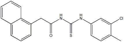 N-(3-chloro-4-methylphenyl)-N'-[2-(1-naphthyl)acetyl]thiourea Struktur