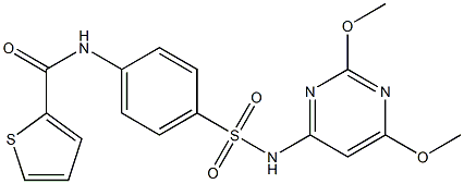 N-(4-{[(2,6-dimethoxy-4-pyrimidinyl)amino]sulfonyl}phenyl)-2-thiophenecarboxamide Struktur