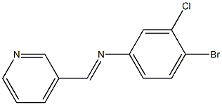 4-bromo-3-chloro-N-[(E)-3-pyridinylmethylidene]aniline Struktur