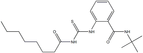 N-(tert-butyl)-2-{[(octanoylamino)carbothioyl]amino}benzamide Struktur