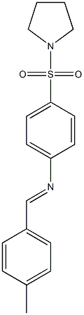 N-[(E)-(4-methylphenyl)methylidene]-N-[4-(1-pyrrolidinylsulfonyl)phenyl]amine Struktur